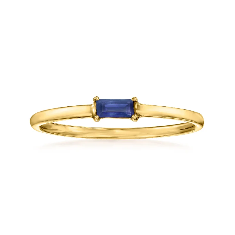 RS Pure by Ross-Simons Sapphire-Accented Ring in 14kt Yellow Gold