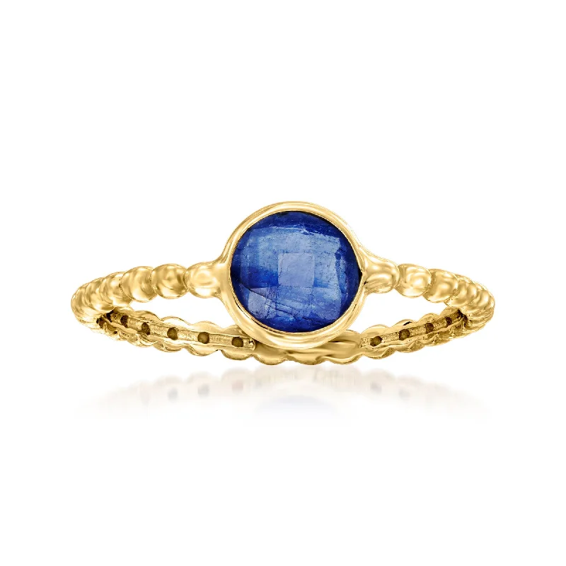 Ross-Simons Sapphire Beaded Ring in 14kt Yellow Gold