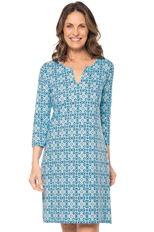 Women's Oceanside Tunic Dress | Aruba Blue Medallion Bliss