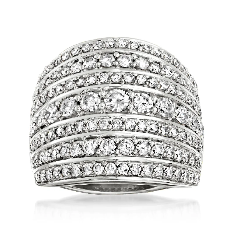 Ross-Simons Diamond Multi-Row Ring in Sterling Silver