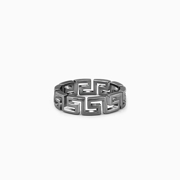 Black Rhodium Conqueror Ring For Him