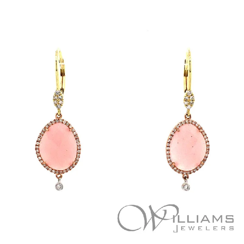 14 Karat Rose Quartz Earrings