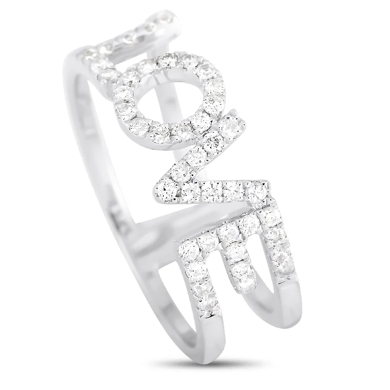 LB Exclusive 14K White Gold 0.35 ct Diamond Love Ring