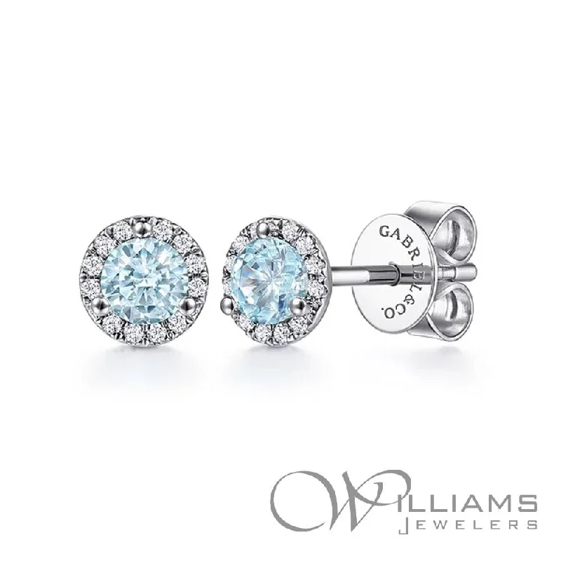 Gabriel & Co. Lusso Color 14 Karat Aquamarine Earrings