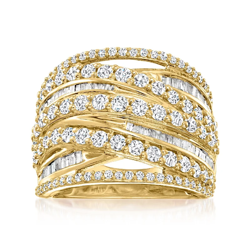 Ross-Simons Diamond Highway Ring in 18kt Gold Over Sterling