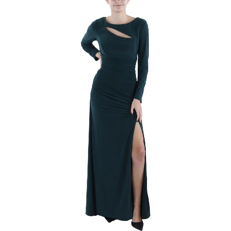 Xscape Womens Cut-Out Ruched Evening Dress