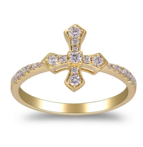 14K CROSS RING