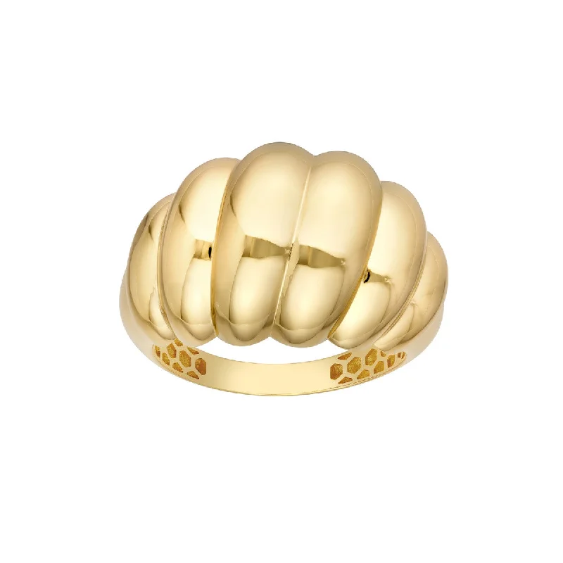 14K Twisted Polished Dome Ring