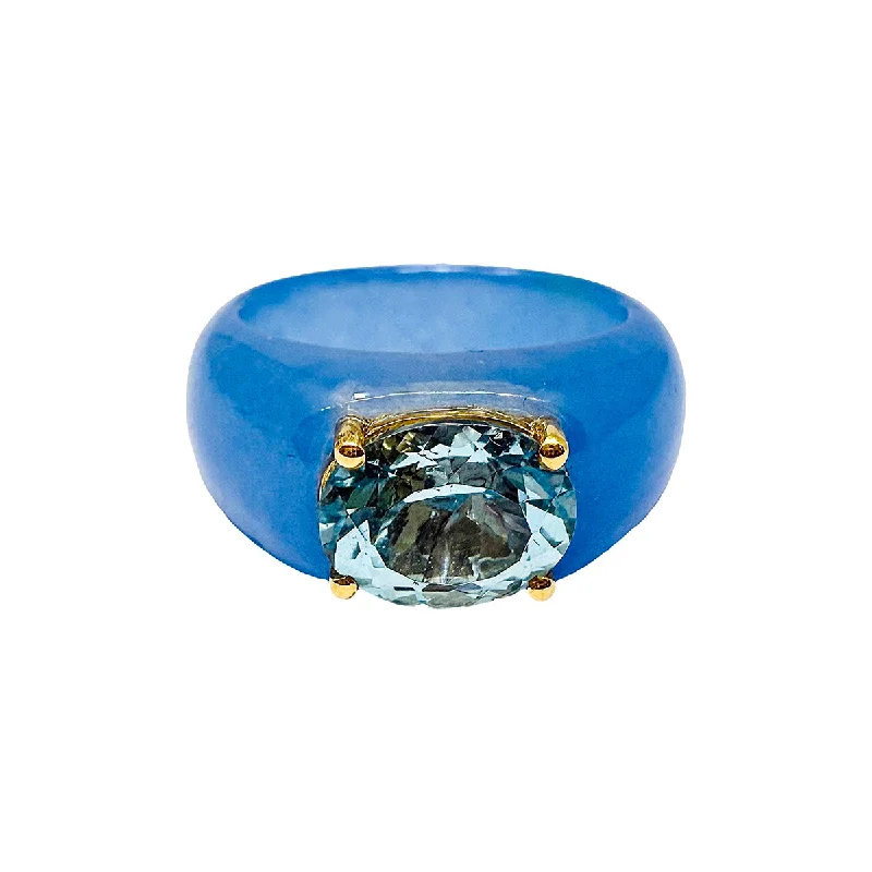 Topaz and Jade Ring