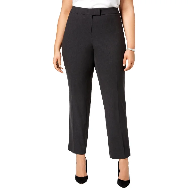 Anne Klein Womens Plus Slim Straight Leg Dress Pants