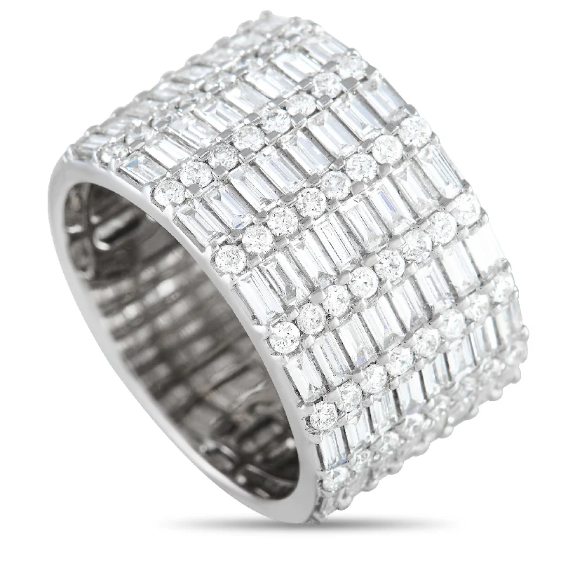 LB Exclusive 14K White Gold Diamond 2.48 ct Wide Band Ring