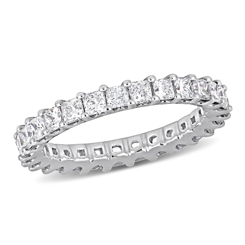 Created Forever by Miadora 1 7/8ct TW Princess-Cut Lab-Grown Diamond Eternity Ring in 14K White Gold