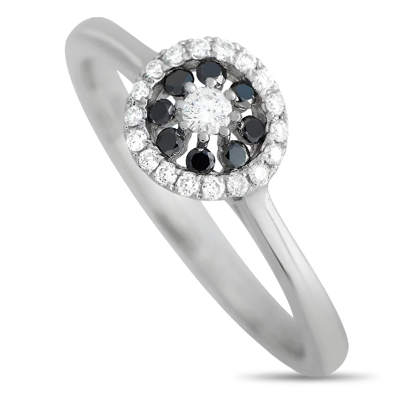 Piero Milano 18K White Gold 0.23ct White and Black Diamond Ring