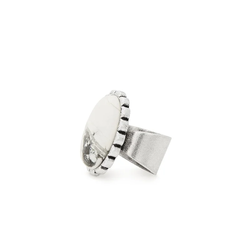 White Matrix Cocktail Ring