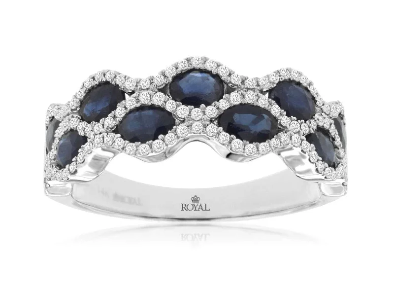 14K SAPPHIRE DIAMOND RING