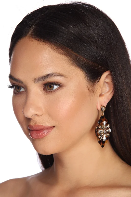 Contrasting Gem Chandelier Earrings