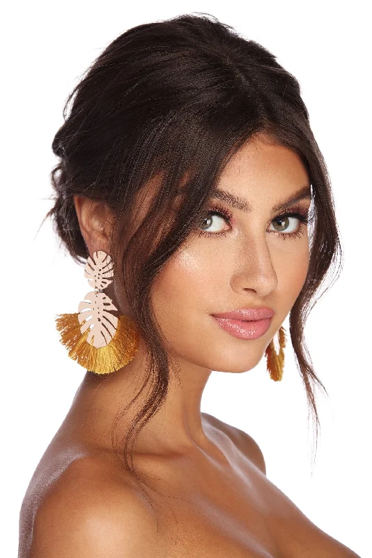 Tropic Tassel Fanned Earrings