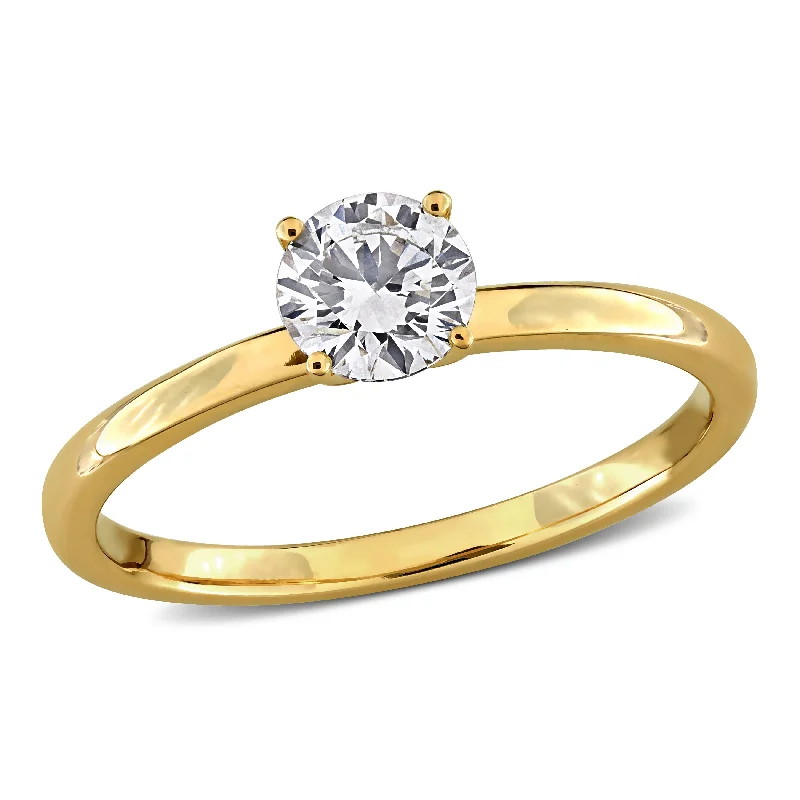 Created Forever by Miadora 1/2ct TW Lab-Grown Diamond Solitaire Engagement Ring in 14k Yellow Gold