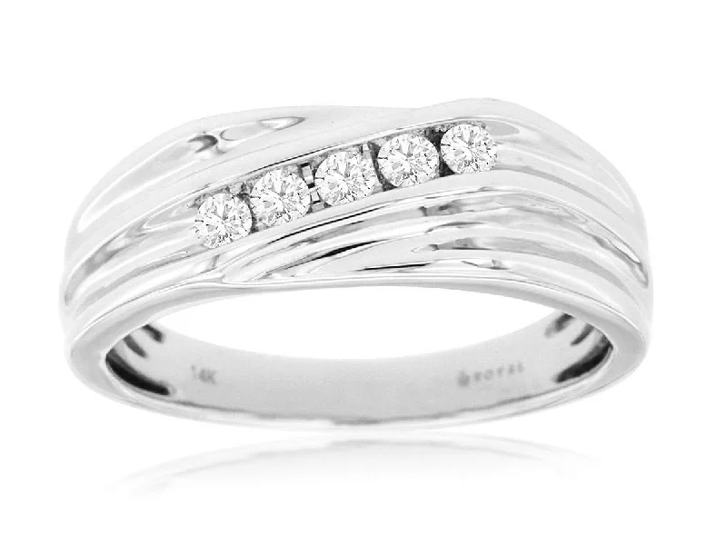 14K DIAMOND CHANNEL RING