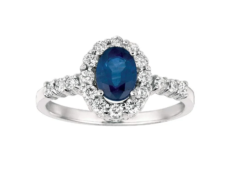 14K SAPPHIRE DIAMOND RING