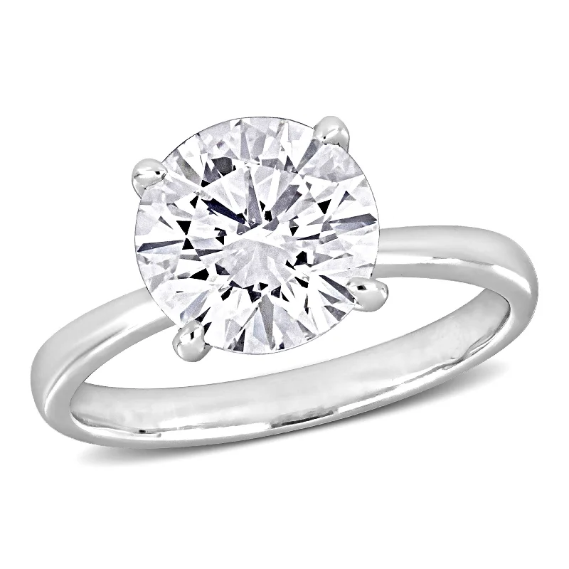 Created Forever by Miadora 3 1/8ct TW Lab-Grown Diamond Solitaire Engagement Ring in 14k White Gold