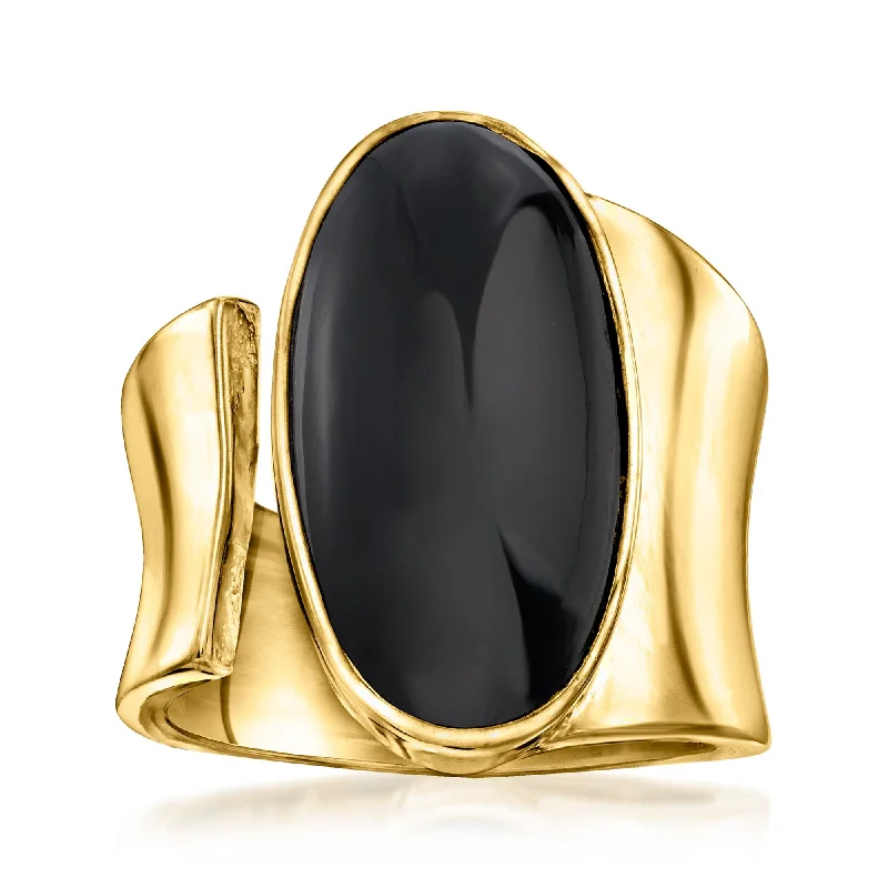 Ross-Simons Onyx Wrap Ring in 18kt Gold Over Sterling