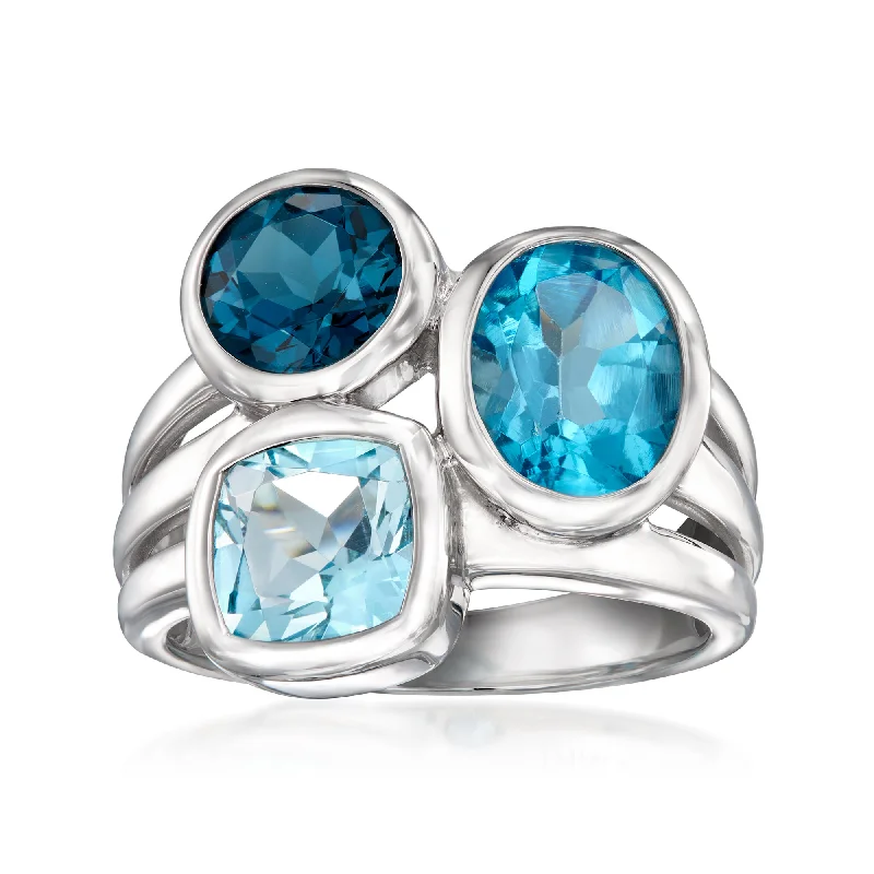 Ross-Simons Blue Topaz Ring in Sterling Silver