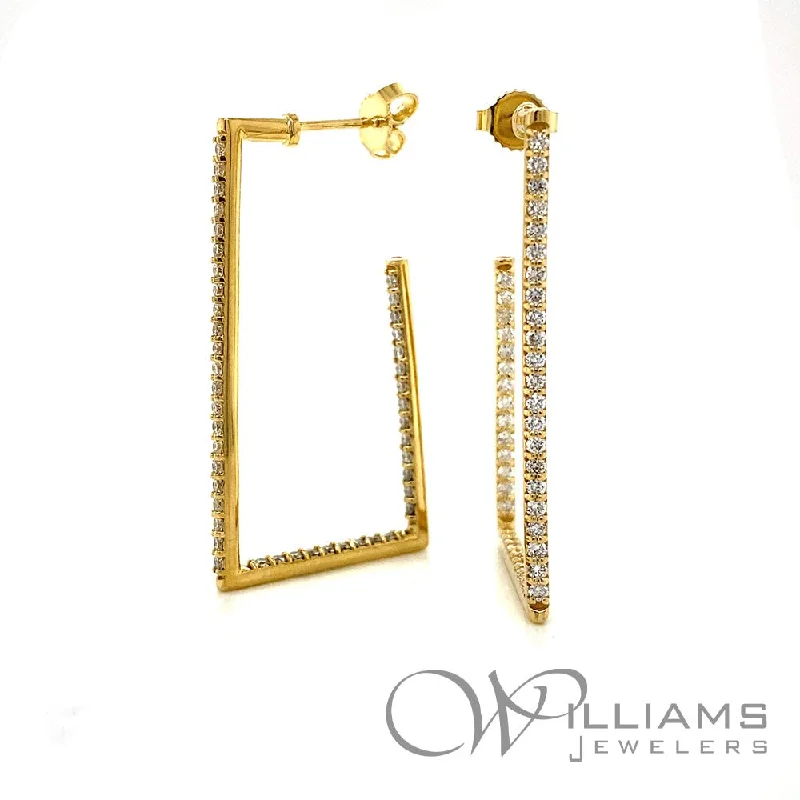 Roberto Coin Perfect Diamond Hoops 18 Karat Diamond Earrings