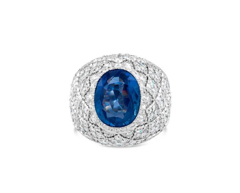 BUCCELLATI SAPPHIRE AND DIAMOND RING