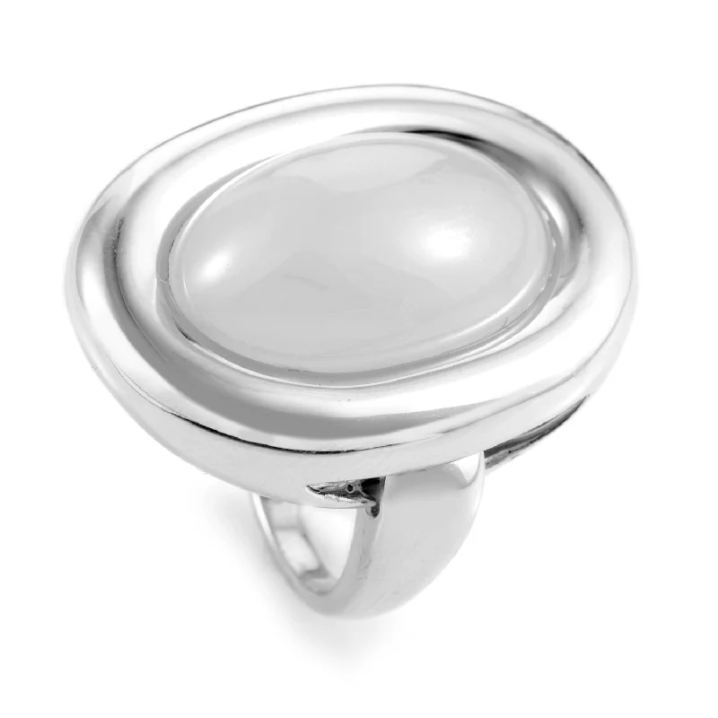 Poiray 18K White Gold Chalcedony Ring PPD2850