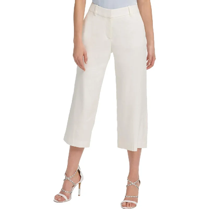 DKNY Womens Linen Blend Wide Leg Dress Pants