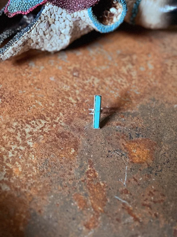 Turquoise Bar Stone Adjustable Ring