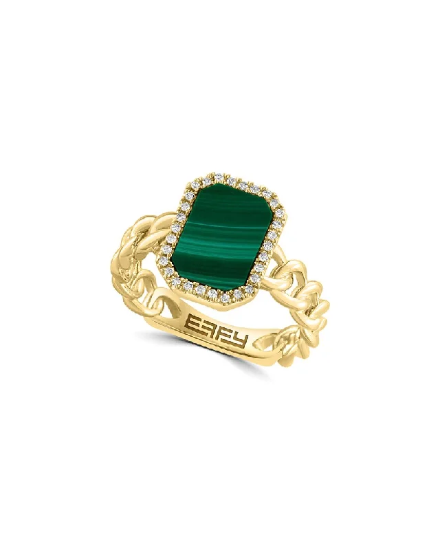 Effy Fine Jewelry 14K 1.80 ct. tw. Diamond & Malachite Ring