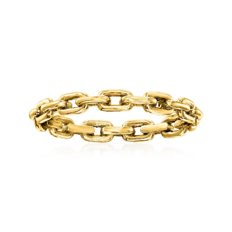 RS Pure by Ross-Simons 14kt Yellow Gold Paper Clip Link Ring