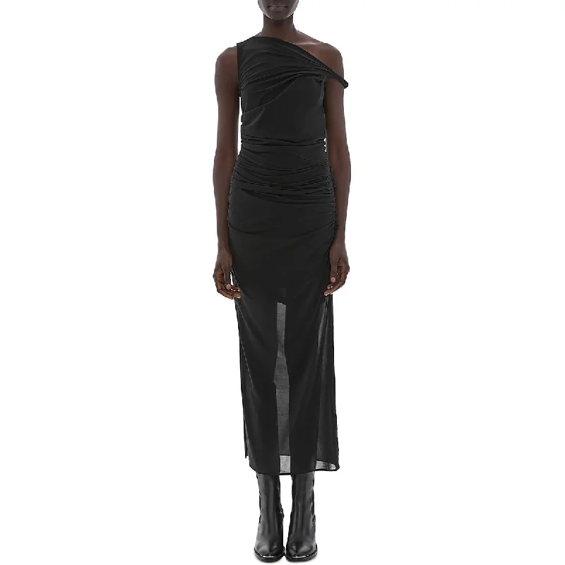 Helmut Lang Womens Ruched Twist Midi Dress