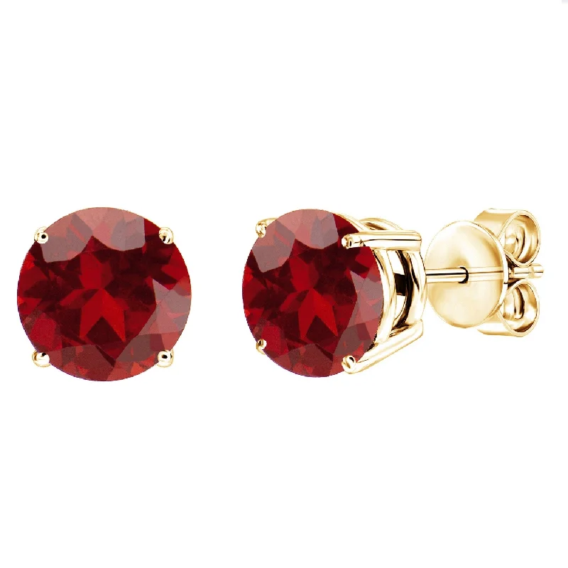 V3 Jewelry Gold Over Sterling Silver 2.15ctNatural Garnet Stud Earring