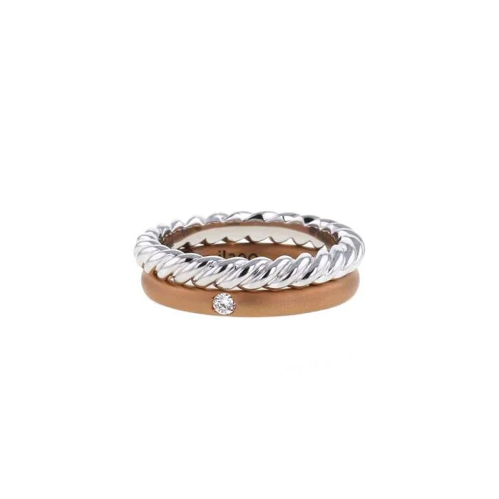 Pomellato Milano ring in white gold, pink gold and diamond