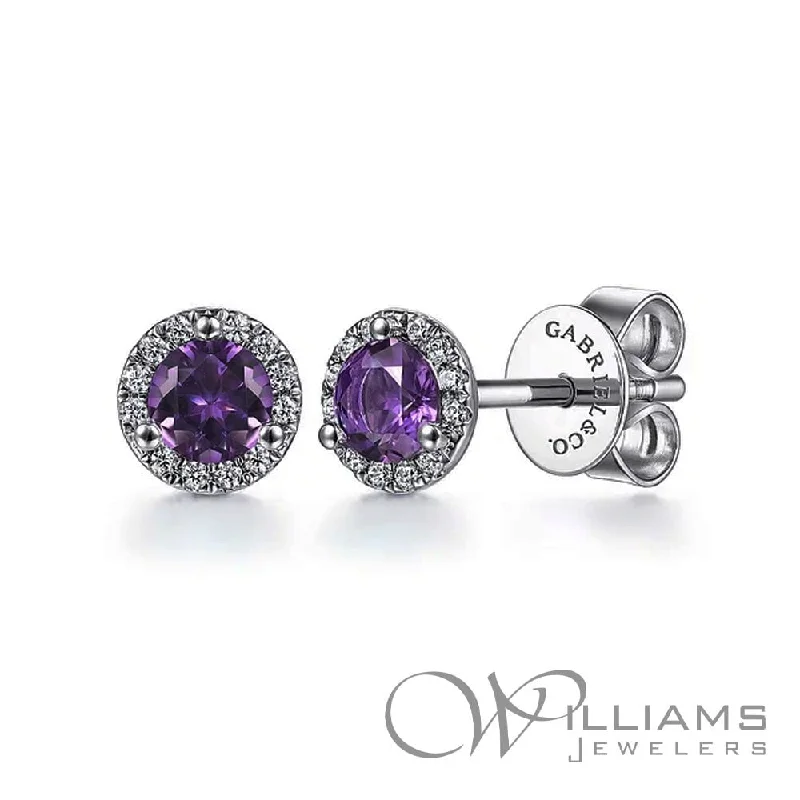 Gabriel & Co. Lusso Color 14 Karat Amethyst Earrings