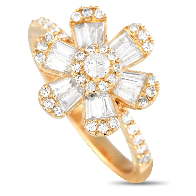 LB Exclusive 14K Yellow Gold 0.81ct Diamond Flower Ring RN31409-Y