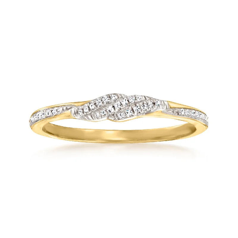 Canaria Diamond-Accented Twist Ring in 10kt Yellow Gold