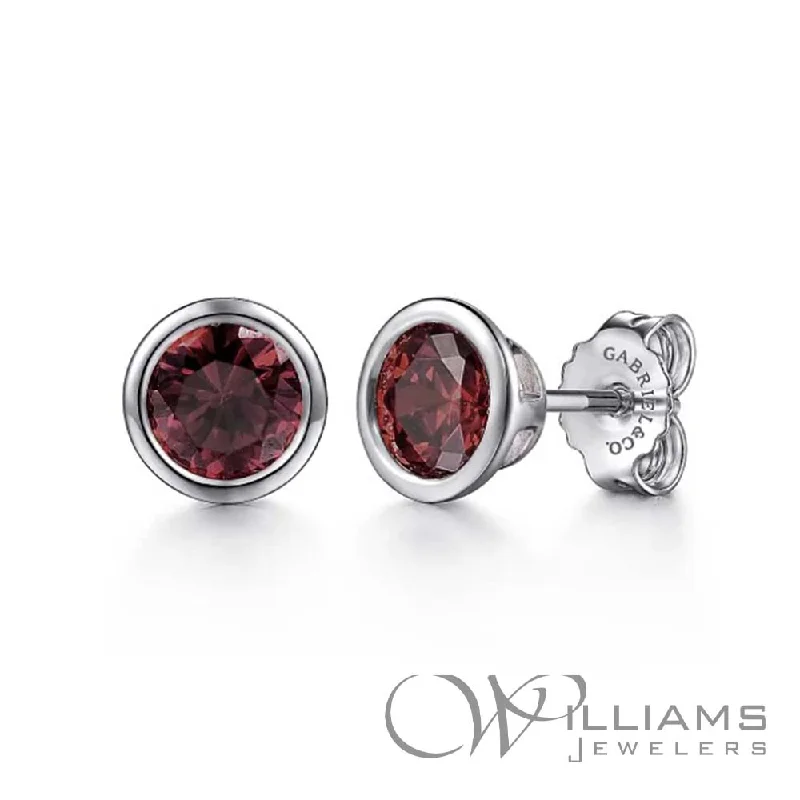 Gabriel & Co. Lusso Color Sterling Silver Garnet Earrings