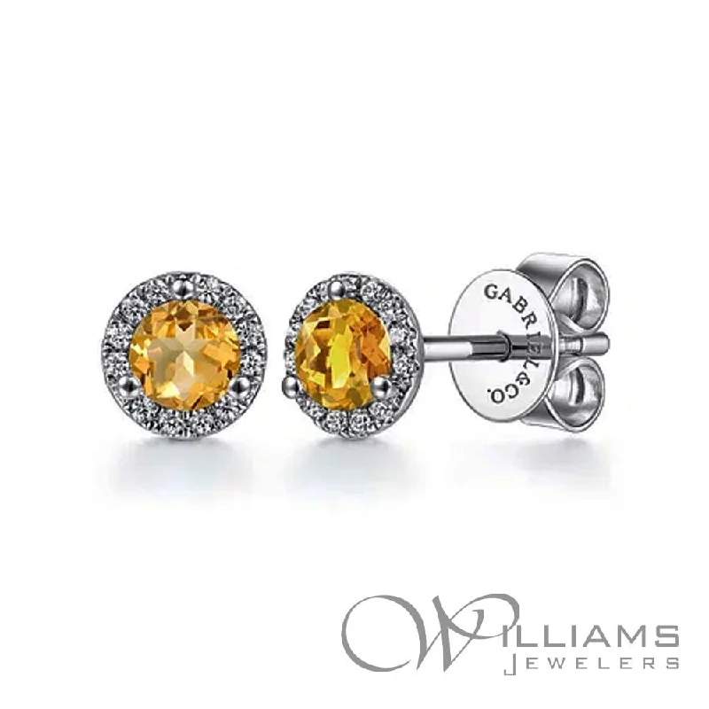 Gabriel & Co. Lusso Color 14 Karat Citrine Earrings