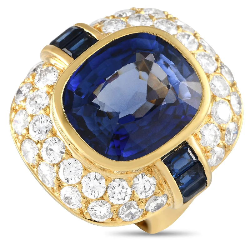 LB Exclusive 18K Yellow Gold 2.25ct Diamond and Tanzanite Ring MF05-072524