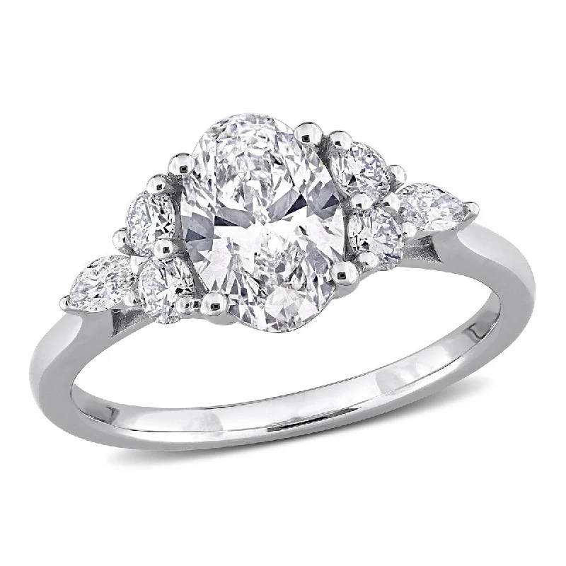 Created Forever by Miadora 1 5/8ct TW Multi-Shaped Lab-Grown Diamond Engagement Ring in 14k White Gold