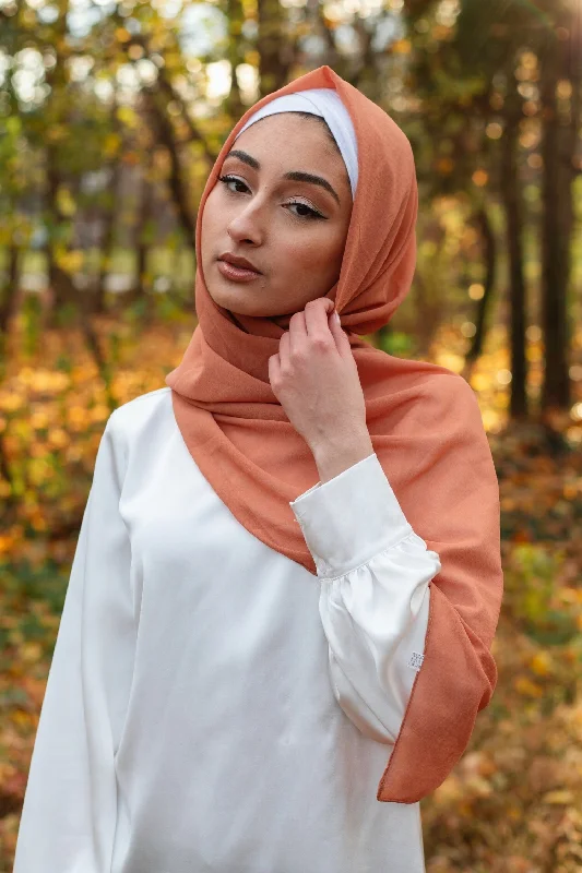 Chiffon Bubble Scarf- Dark Peach