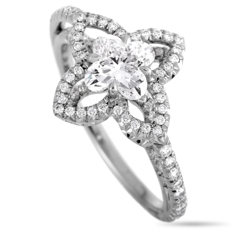 Louis Vuitton Monogram Fusion Platinum and Diamond Engagement Ring