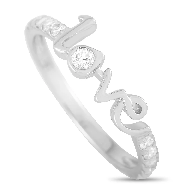 LB Exclusive 14K White Gold 0.25 ct Diamond Love Ring