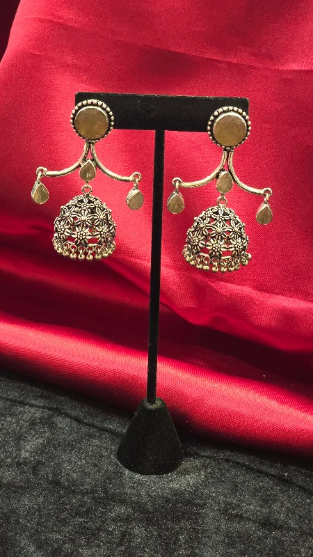 Antique Traditional Earrings With Yellow Stone