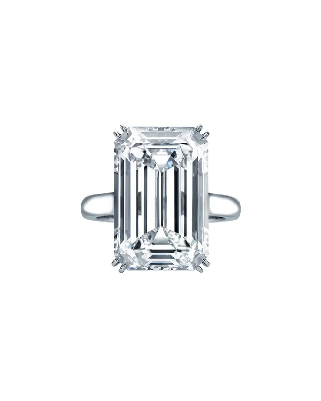 10 Carat Emerald Cut Diamond Engagement Ring