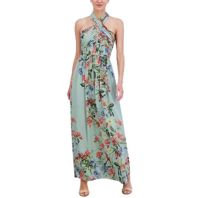 Eliza J Womens Chiffon Floral Print Evening Dress